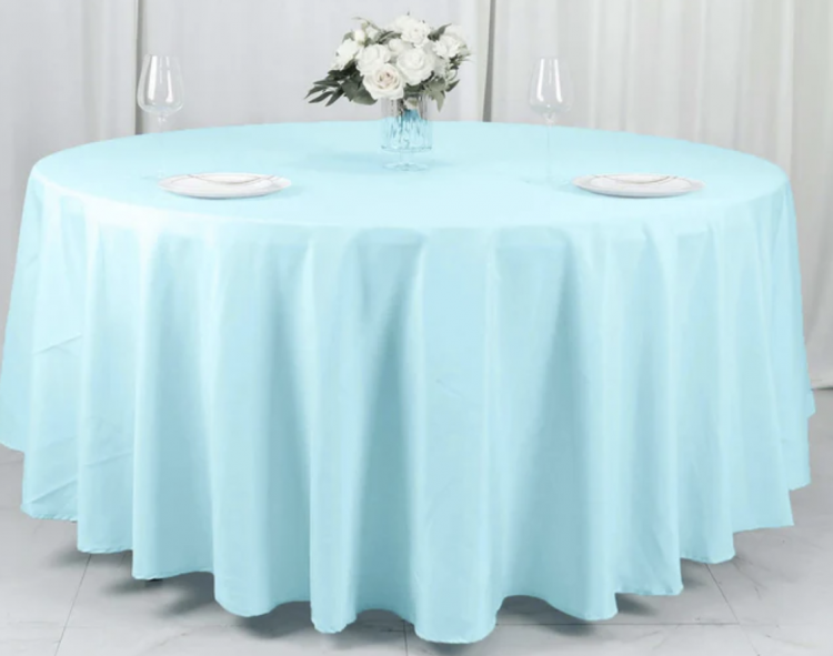 Light blue Round Tablecloth